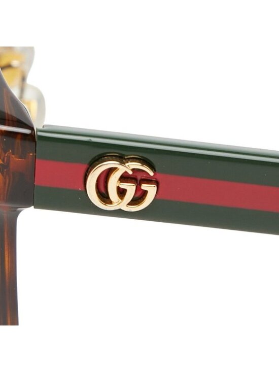 Gucci Sherry Line Double Asian Fit Sunglasses Eyewear Brown Green Red Acetate main image 8